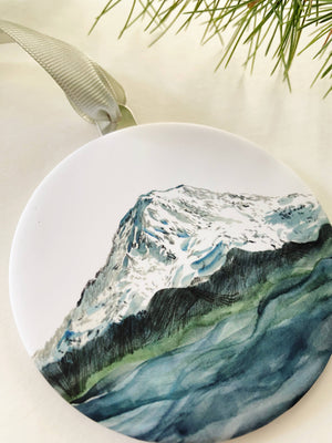 Tahoma Mount Rainier Watercolor - Ornament