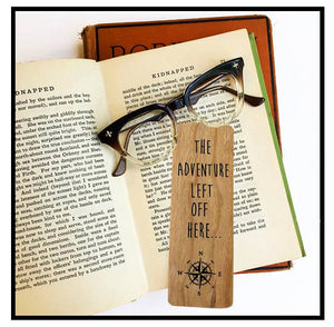 The Adventure left off here Wood Bookmark