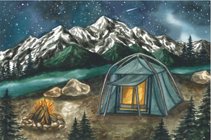 Camping in Pacific Northwest - 4"x6" Mini Jigsaw Puzzle