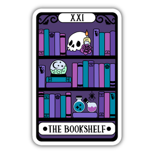 The Bookshelf Alternative Tarot Card Reader Sticker: Vinyl Sticker