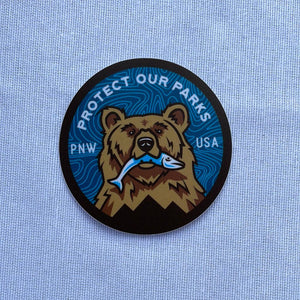 Protect Our Parks Bear PNW Sticker