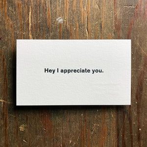 Hey Appreciate - Business Card Print