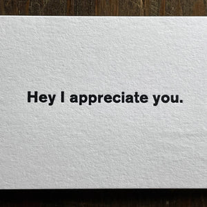 Hey Appreciate - Business Card Print