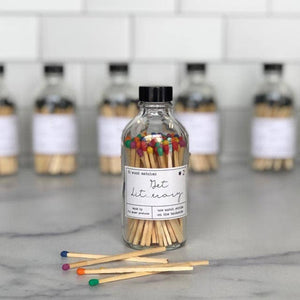 Rainbow Safety Matches in Apothecary Bottle